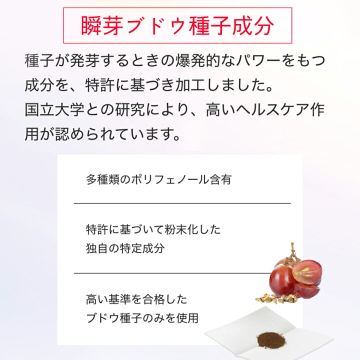 楽天市場】【メーカー正規販売店】瞬芽ブドウ種子エキス配合 iGS4000 