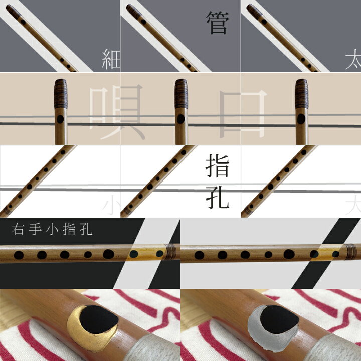 楽天市場】篠笛立平 唄物 7穴 4本調子 5本調子 人工煤竹拭漆 姿管 和 