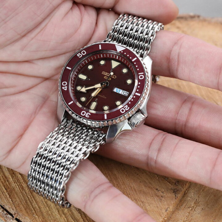 楽天市場】22mm MiLTAT テーパード シャークメッシュバンド ステンレス 
