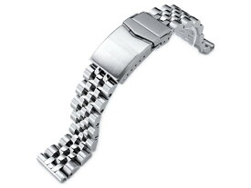 20mm メタル時計バンド ステンレススチール ANGUS ジュビリー ブレスレット ツートンシルバー Vクラスプ ストレートエンド
