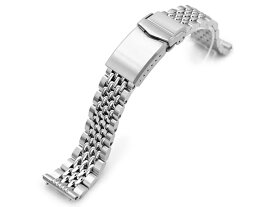 18mm メタル時計バンド ステンレススチール Goma BOR ブレスレット ツートンシルバー Vクラスプ ストレートエンド クイックリリース