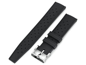 19mm MiLTAT 時計ベルト FKMラバー ブラック トロピック スタイル ストレートエンド クイックリリース