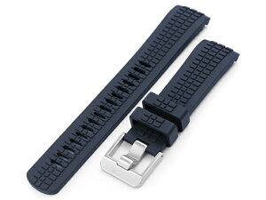 22mm Crafter Blue CB12 時計ベルト NBRラバー ネイビーブルー カーブドエンド for セイコー プロスペックス タートル SBDY017, SBDY031, SBDY047, SBDY049, SBDY051, SBDY063, SBDY079, SRP777, SRP779, SRPD21, SRPF77他