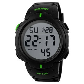TAILOR JAPAN スポーツウォッチ スポーツ腕時計 デジタル腕時計 メンズ レディース 腕時計 スポーツ 腕時計 ウォッチ アラーム ストップウォッチ 防水機能 文字が大きくて見やすい ギフト 大文字盤 おしゃれ シンプル SKMEI（グリーン）