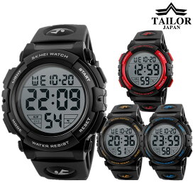スポーツウォッチ 光る 腕時計 デジタルウォッチ デジタル腕時計 スポーツ メンズ レディース ストップウォッチ 防水 文字 大きい 見やすい ギフト SKMEI 父の日 ライト点灯 暗闇 TAILOR JAPAN