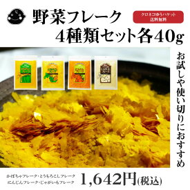 大望の野菜フレーク4種類セット各40gお試し/初めて/料理/お菓子/スープ/パン/離乳食/介護食/かぼちゃ/とうもろこし/にんじん/じゃがいも/送料無料/使い切り/裏ごし/簡単/北海道/ベビーフード