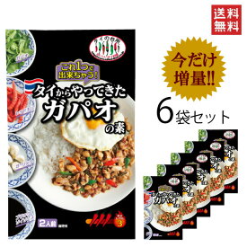 【メール便送料無料】 【増量祭】 【6個セット】 タイからやってきた ガパオの素 約2人前 タイの台所 タイ料理 バジル炒め エスニック料理 ガパオライス 調味料