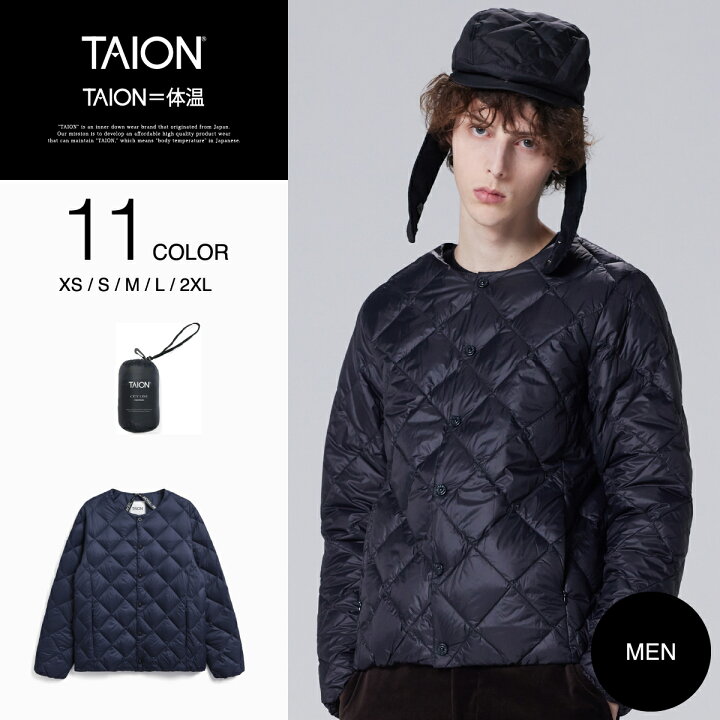 楽天市場】【公式】TAION（タイオン）シティ クルーネック ダウン 