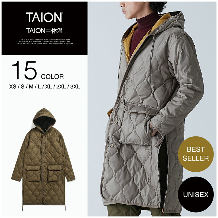 楽天市場】【公式】TAION (タイオン) ミリタリー フード ダウンコート  