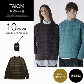 【公式】TAION（タイオン）ベーシック クルーネックポケット ダウンプルオーバー ユニセックス(TAION-100PB)