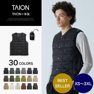 【公式】TAION (タイオン) ベーシック Vネックボタン インナーダウンベスト メンズ (TAION-001)