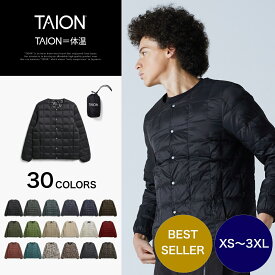 【公式】TAION（タイオン）ベーシック クルーネックボタン インナーダウンジャケット メンズ(TAION-104)