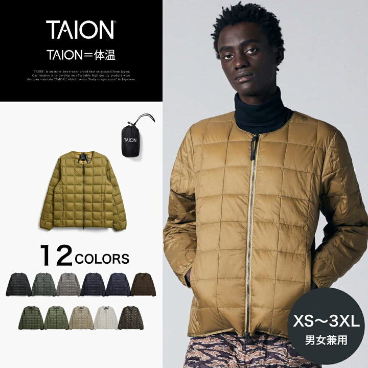 楽天市場】【公式】TAION（タイオン）ベーシック クルーネックWジップ 