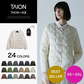 【公式】TAION（タイオン）ベーシック クルーネックボタン インナーダウンジャケット レディース (TAION-W104)