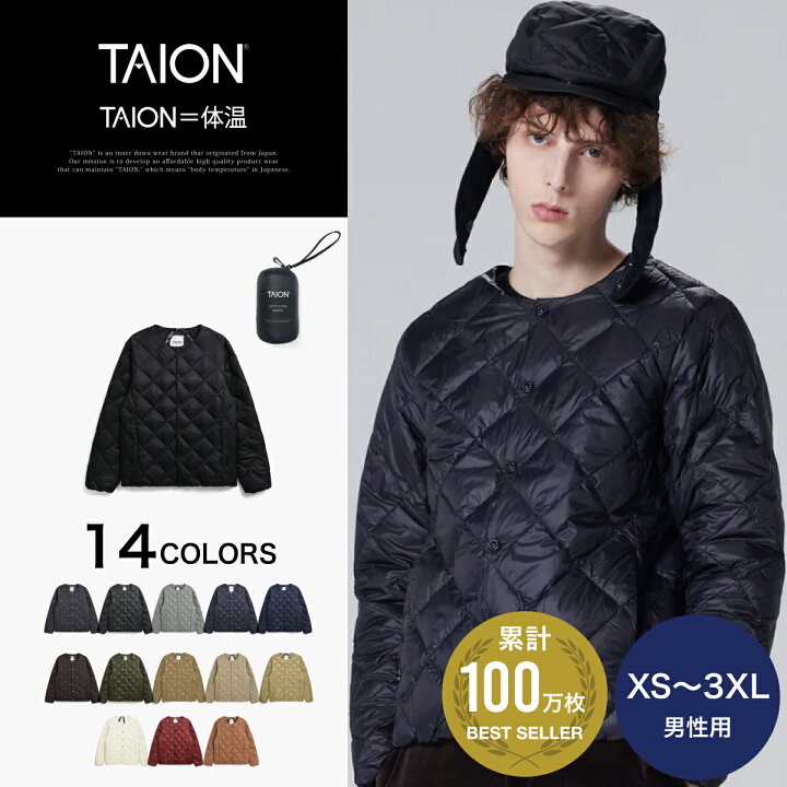 楽天市場】【公式】TAION（タイオン）シティ クルーネック ダウン 