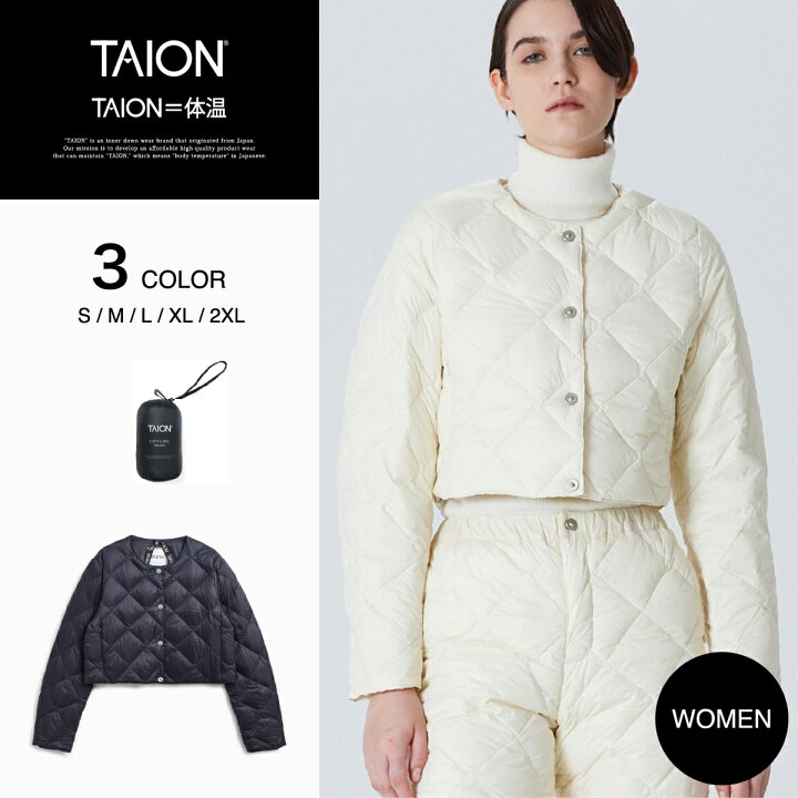 楽天市場】【公式】TAION（タイオン）シティ クルーネック ダウン 