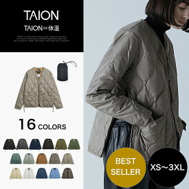 ［12/5 限定ポイント10倍］ 【公式】TAION (タイオン) ミリタリー Vネックジップ ダウンジャケット ユニセックス(TAION-101ZML-1)