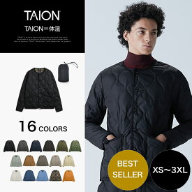 【公式】TAION (タイオン) ミリタリー クルーネック ダウンジャケット ユニセックス (TAION-104B2ML-1)