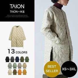 ［3/10(火)限定ポイント10倍］【公式】TAION (タイオン) ミリタリー クルーネック ダウンコート ユニセックス(TAION-104BML-1LONG)