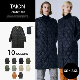 ［3/10(火)限定ポイント10倍］【公式】TAION (タイオン) ミリタリー オーバーサイズクルーネック ダウンコート-ソフトシェル(TAION-104LSBPML-1-LO)
