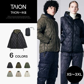 ［3/10(火)限定ポイント10倍］【公式】TAION (タイオン) ミリタリー Wジップ ダウンパーカー-ソフトシェル メンズ レディース(TAION-106ALSZML-1)