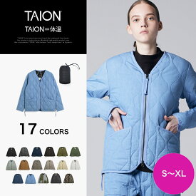 【公式】TAION (タイオン) ミリタリー Vネックジップ ダウンジャケット レディース(TAION-W101ZML-1)