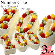 バースデーケーキ　アニバーサリーケーキ♪数字の形のケーキでお祝い☆『ナンバーケーキ』3ケタ 7号サイ…