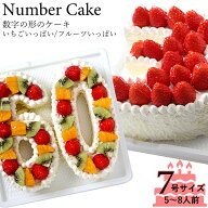 誕生日に大人気　記念の数字を形にしました。『ナンバーケーキ』7号サイズ　フルーツ or いちご記念日 バ…