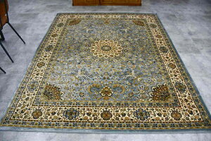 絨毯 ラグ 340x440cm(約 10畳)カーペット じゅうたん 45万ノット ウィルトン織 クラシック アンティーク ヴィンテージ おしゃれ デザインラグ 防炎 グリーン ブルー レッド HORUSCOLOR 当社在庫