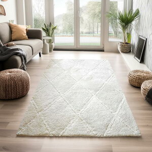 ラグマット おしゃれ 北欧モダン 4畳 3畳 200x290cm 絨毯 カーペット 厚手 ふわふわ シャギー シンプル アイボリー グレー リビング 子供部屋 寝室 当社在庫 【コジー 200×290】 長方形 ラグ 約四