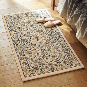 高級 ベルギー マット 67x120cm 玄関マット 60万ノット ウィルトン織 ウール 天然素材 厚手 クラシック 柄 アンティーク おしゃれ 防炎 防ダニ じゅうたん ラグマット 輸入 DIAMOND78 KNY【ディアモ