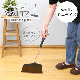 【新商品】WALTZ　ワルツほうきミニ　小さめ　美容院でよく使われるホウキ・ホーキ　軽くて履きやすい　お洒落　箒　美容室　毛が絡まない　軽量　スリム　掃き掃除　屋内　室内　フローリング　掃除用品