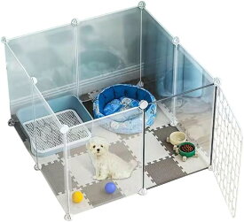 犬げーじ小型犬用 ペットゲージ 犬用 室内サークル 柵 ペット ケージ 小型犬対応 防越獄設計 開閉ドア付き 自由拡張可能 組立簡単 環境にやさしい素材使用