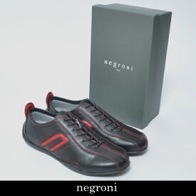 Negroni（ネグローニ）メンズ　スニーカーブラック×レッドNI 15944