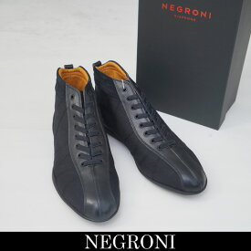 Negroni（ネグローニ）メンズ　ハイカットスニーカーブラック×ブラックIN 16997GRAND PRIX HI-TOP