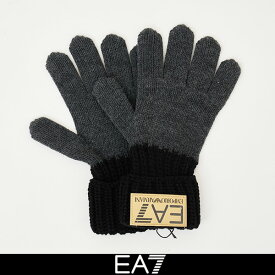EMPORIO ARMANI(エンポリオ・アルマーニ)手袋 ニットグローブブラック×グレー274914 2F302
