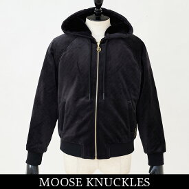 MOOSE KNUCKLES(ムースナックルズ)レディースジップアップパーカーブラック22.M32LS638G