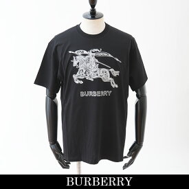 Burberry(バーバリー)半袖Tシャツ コットン オーバーサイズTシャツエンブロイダリーEKD コットンTシャツブラック80727751