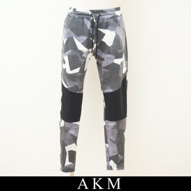 AKM(エイケイエム)スウェットパンツMVS VOLTEX CAMO PONTI/STRETCH TAFFETA BIKER SKINNYグレー系P345 PER036 A99/99