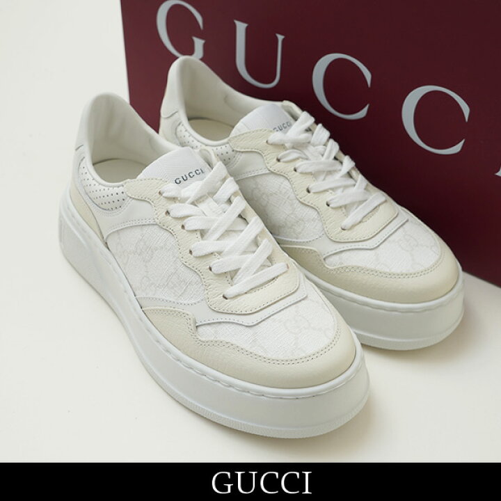 楽天市場】GUCCI(グッチ)ウィメンズ GG スニーカー (ホワイト×グレー 