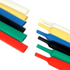 TaiSeiDC 熱収縮チューブ 収縮率3:1 規格 19/6mm 長さ1M 色:黒赤青黄白緑選択可能 二層構造 接着剤付き 防水