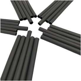熱収縮チューブ 収縮率4:1 サイズ8/2mm (25本入) 二層構造 接着剤あり 長さ100mm 黒 TaiSeiDC 配線被覆 ケーブル保護