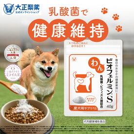 【大容量サイズ】犬 乳酸菌 わんビオフェルミンS （40g）ふりかけタイプ 全犬種対応 善玉菌 ビフィズス菌 ビオフェルミン 愛犬用腸活サプリ ペット ふりかけ 愛犬