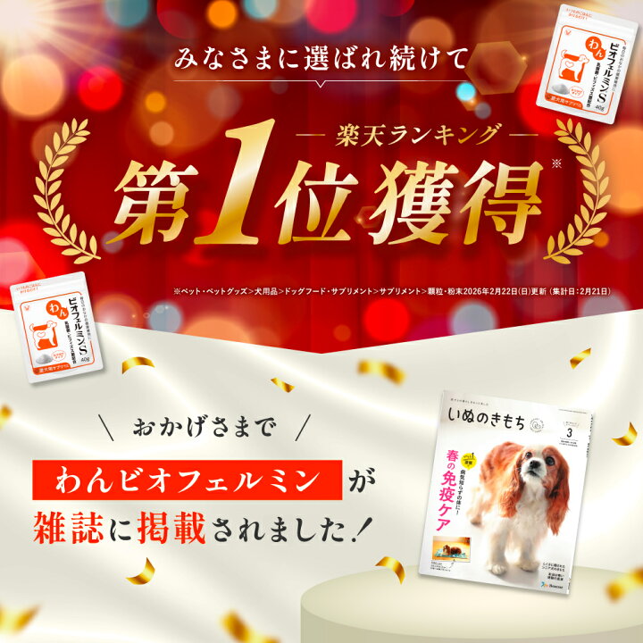 楽天市場】【大容量サイズ】犬 乳酸菌 わんビオフェルミンS （40g 