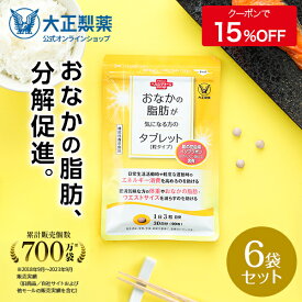 【公式】大正製薬 おなかの脂肪が気になる方のタブレット（粒タイプ） 1袋90粒 【6袋セット】 脂肪 サプリ 脂肪対策 内臓脂肪 皮下脂肪 葛の花 イソフラボン 機能性表示食品 サプリメント 脂肪分解促進 脂肪低減