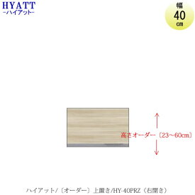 キッチンボード　HYATT（ハイアット）奥行45cmタイプ　【高さオーダー】　上置き　HY-40PRZ（右開き）【食器棚/家電収納/マンションサイズ/奥行45cm/カラーオーダー/片づけ上手/SAクラフト】