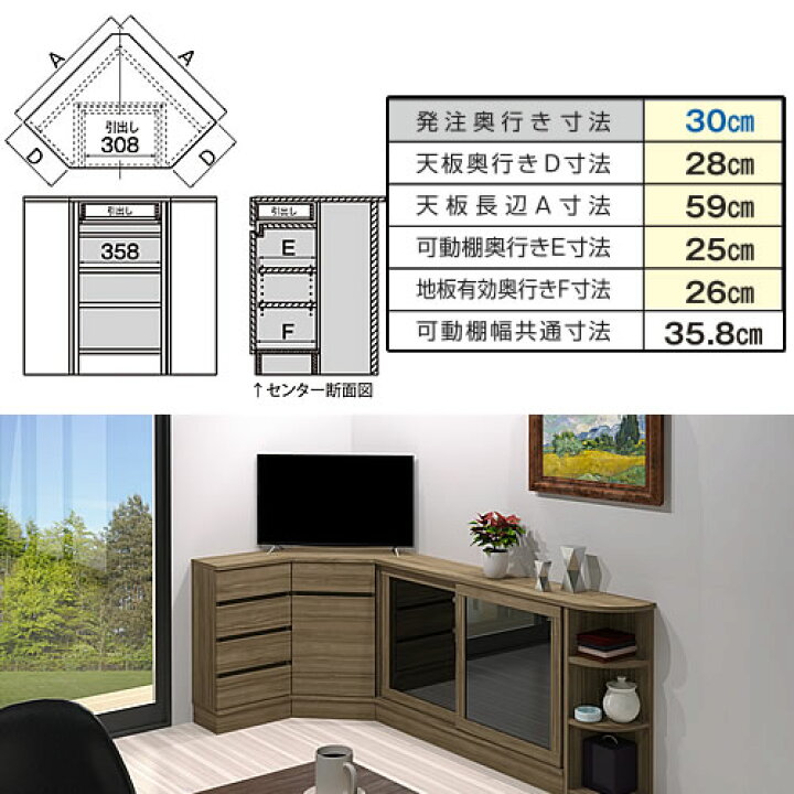 楽天市場 すきまくん カウンター下収納 Csd Tnr D30 リビング ダイニング キッチン 寝室 高さオーダー フジイ アカザワインテリア 家具 インテリアのルームズ大正堂