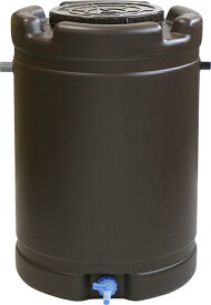 【安全興業製・国産】雨水タンク　茶　(直径）580mm （高さ）835mm　容量 185L　付属品あり