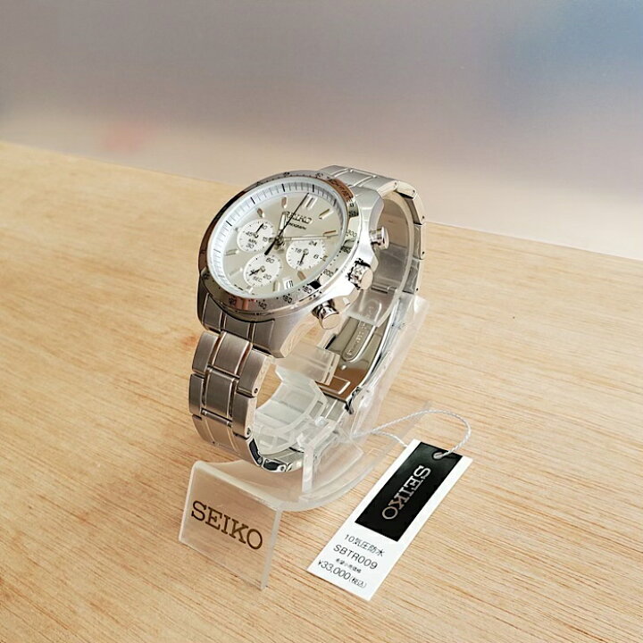 楽天市場】SEIKO SBTR009 電池式クォーツ 腕時計 白 シルバー セイコー  