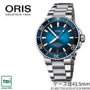 ORIS AQUIS date cal.400 01 400 7763 4135-07 8 24 09PEB IX ANCX fCg Lo[400  XeX Y 30Ch t\ EIb` Vv u[ _Co[Y rWlX X}[g